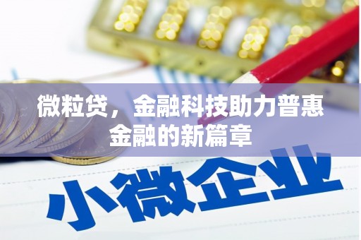 龙江微粒贷，金融科技助力普惠金融的新篇章