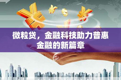 龙江微粒贷，金融科技助力普惠金融的新篇章