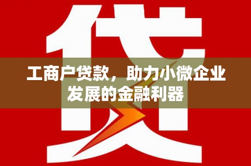 龙江工商户贷款，助力小微企业发展的金融利器
