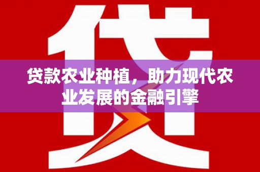 龙江贷款农业种植，助力现代农业发展的金融引擎