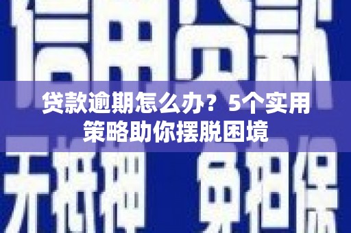 龙江贷款逾期怎么办？5个实用策略助你摆脱困境