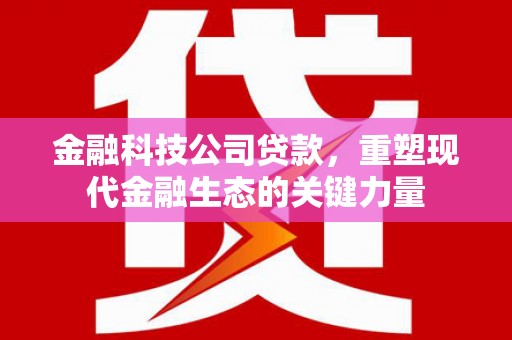 龙江金融科技公司贷款，重塑现代金融生态的关键力量