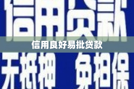龙江信用良好易批贷款