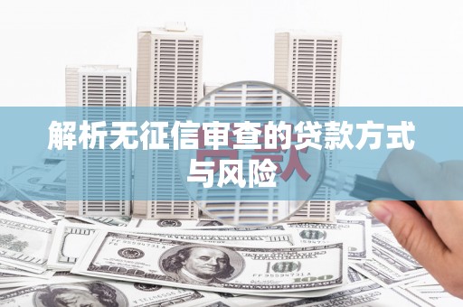 龙江解析无征信审查的贷款方式与风险