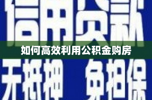 龙江如何高效利用公积金购房