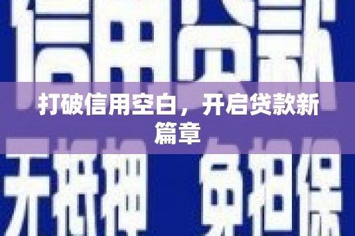 龙江打破信用空白，开启贷款新篇章
